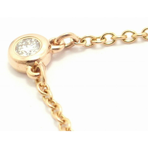 Tiffany Elsa Peretti Visor Yard Pink Gold Diamond Pendant Necklace - Picture 8 of 9